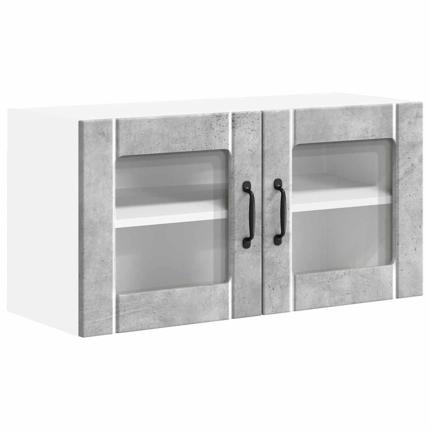 vidaXL Wall Glass Cabinet LUCCA Concrete Grey 80 x 31 x 40 cm