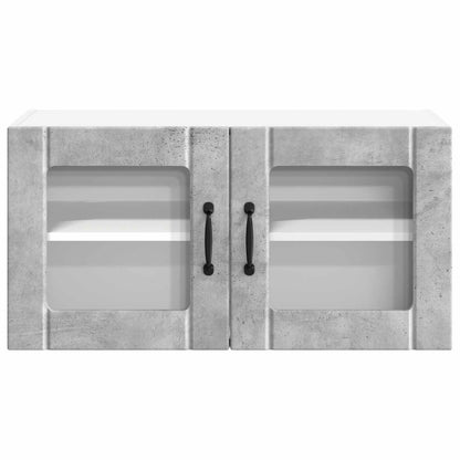 vidaXL Wall Glass Cabinet LUCCA Concrete Grey 80 x 31 x 40 cm