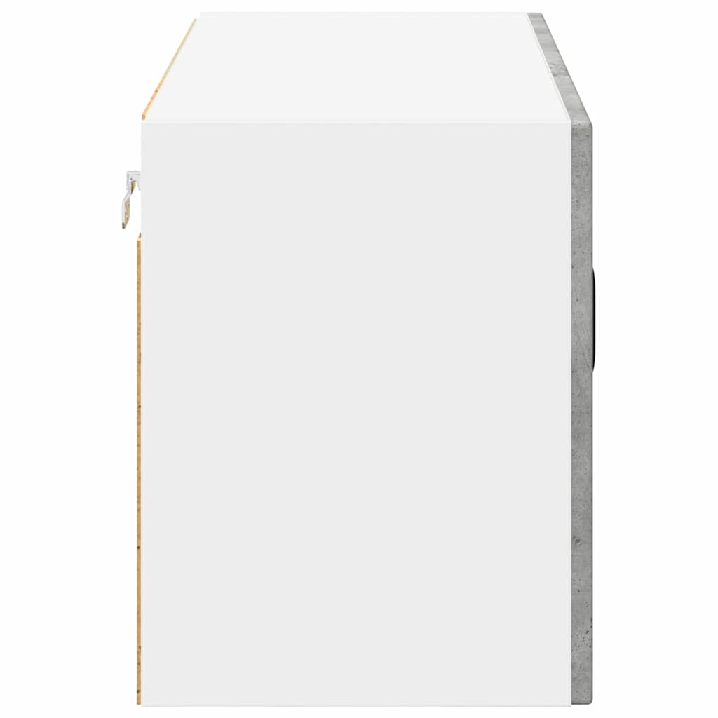 vidaXL Wall Glass Cabinet LUCCA Concrete Grey 80 x 31 x 40 cm