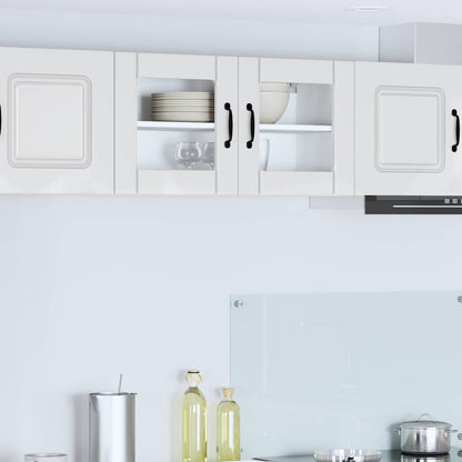 vidaXL Wall Glass Cabinet LUCCA High Gloss White 80 x 31 x 40 cm