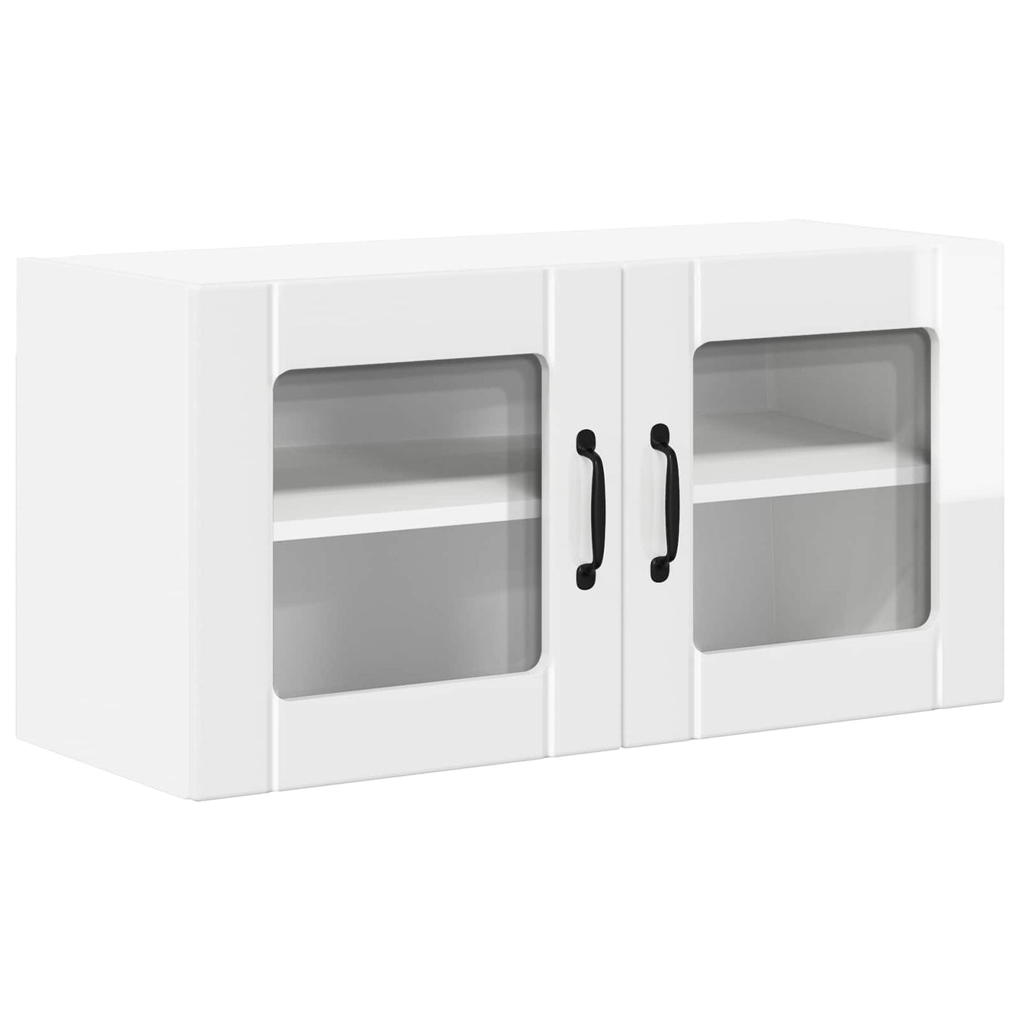 vidaXL Wall Glass Cabinet LUCCA High Gloss White 80 x 31 x 40 cm
