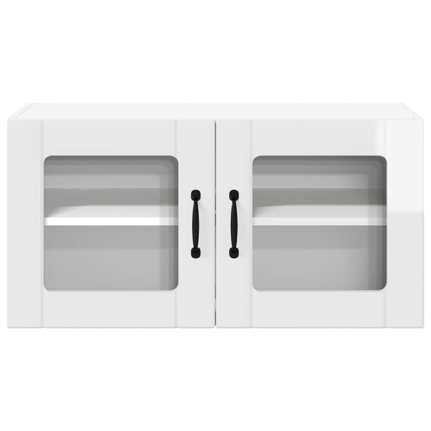 vidaXL Wall Glass Cabinet LUCCA High Gloss White 80 x 31 x 40 cm