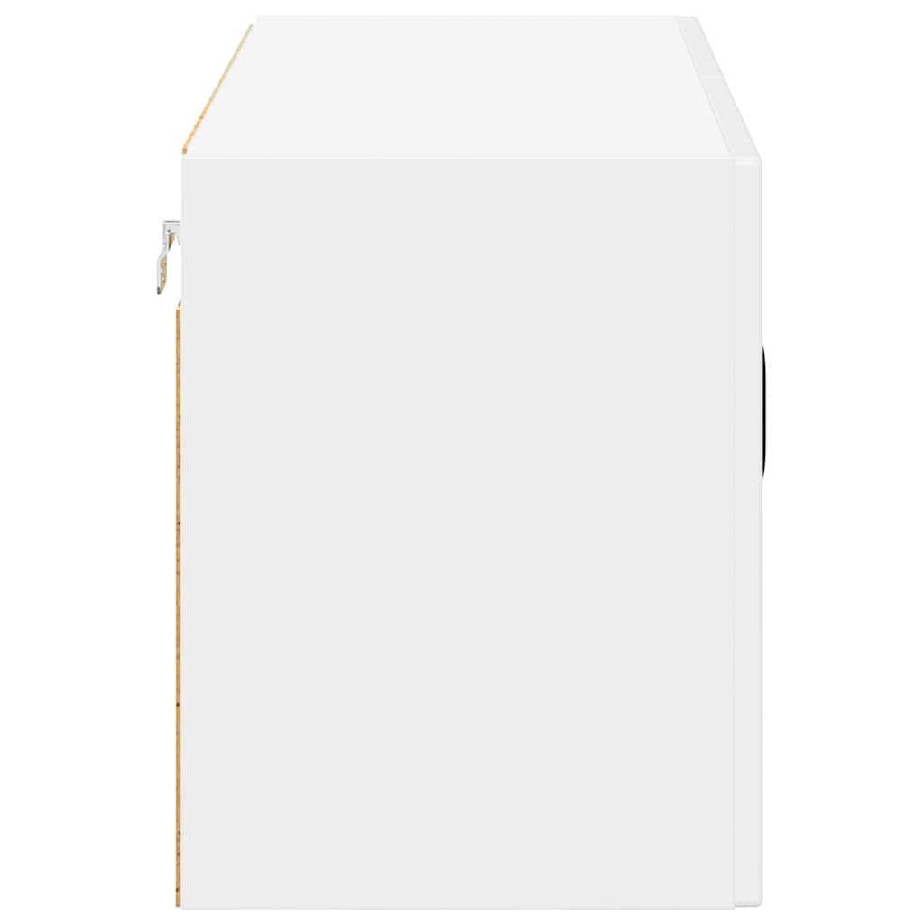vidaXL Wall Glass Cabinet LUCCA High Gloss White 80 x 31 x 40 cm