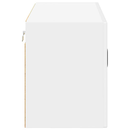vidaXL Wall Glass Cabinet LUCCA High Gloss White 80 x 31 x 40 cm