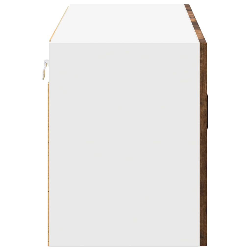 vidaXL Wall Glass Cabinet LUCCA Smoked Oak 80 x 31 x 40 cm
