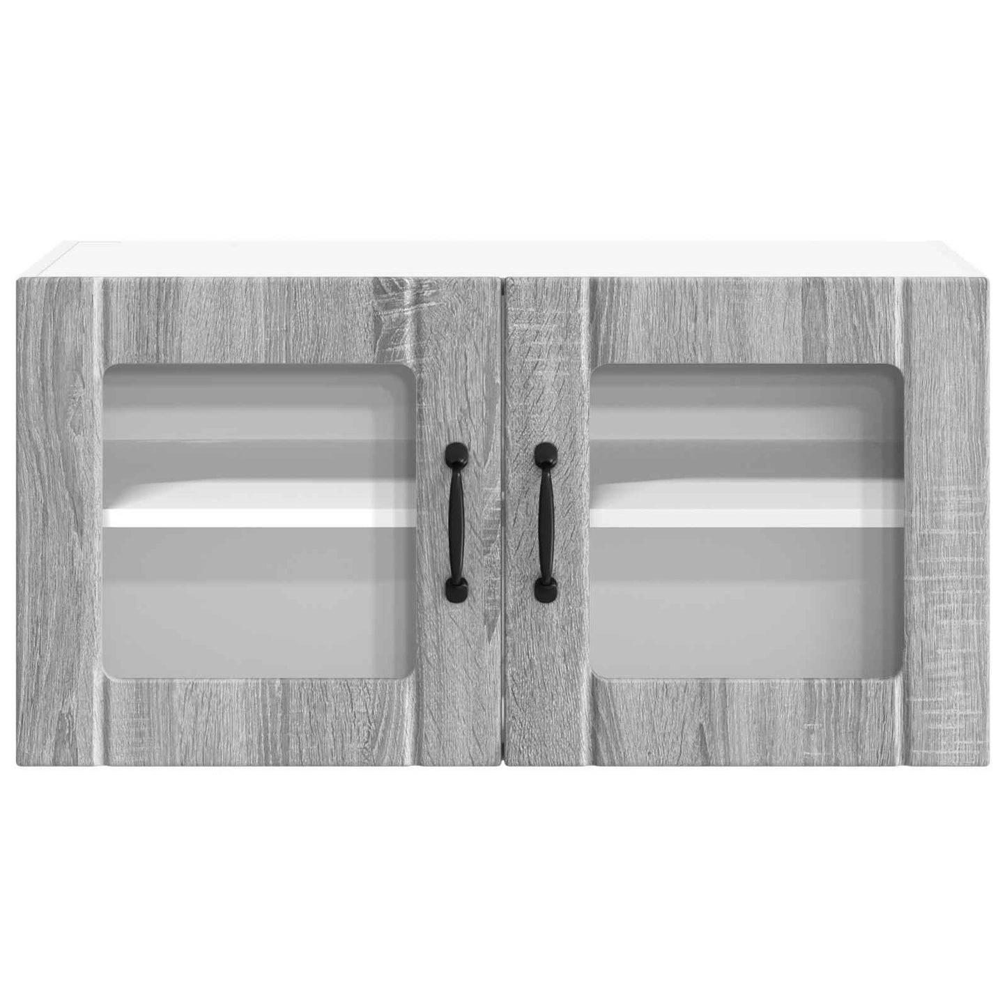 vidaXL Wall Glass Cabinet LUCCA Grey Sonoma 80 x 31 x 40 cm