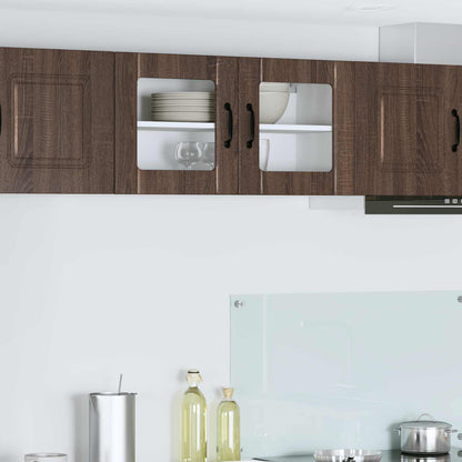 vidaXL Wall Glass Cabinet LUCCA Brown Oak 80 x 31 x 40 cm
