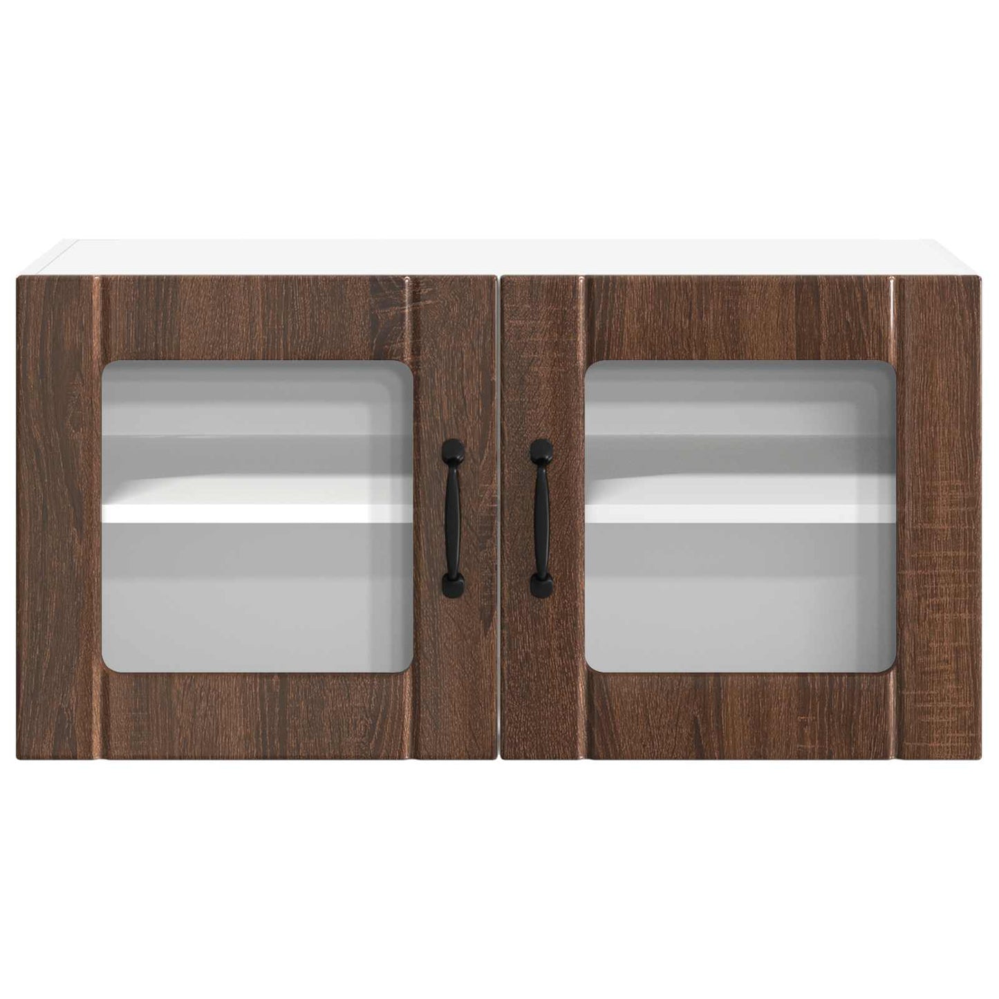 vidaXL Wall Glass Cabinet LUCCA Brown Oak 80 x 31 x 40 cm