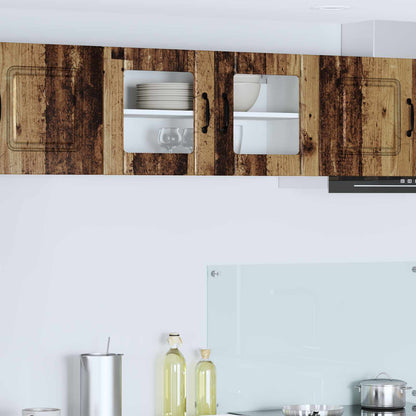 vidaXL Wall Glass Cabinet LUCCA Old Wood 80 x 31 x 40 cm