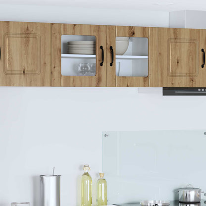 vidaXL Wall Glass Cabinet LUCCA Artisan Oak 80 x 31 x 40 cm