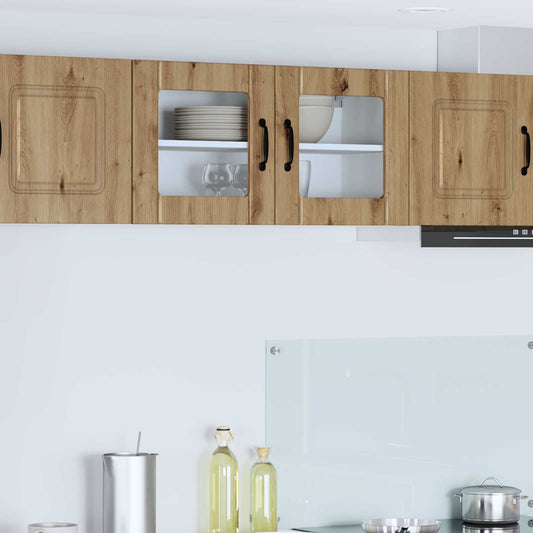 vidaXL Wall Glass Cabinet LUCCA Artisan Oak 80 x 31 x 40 cm