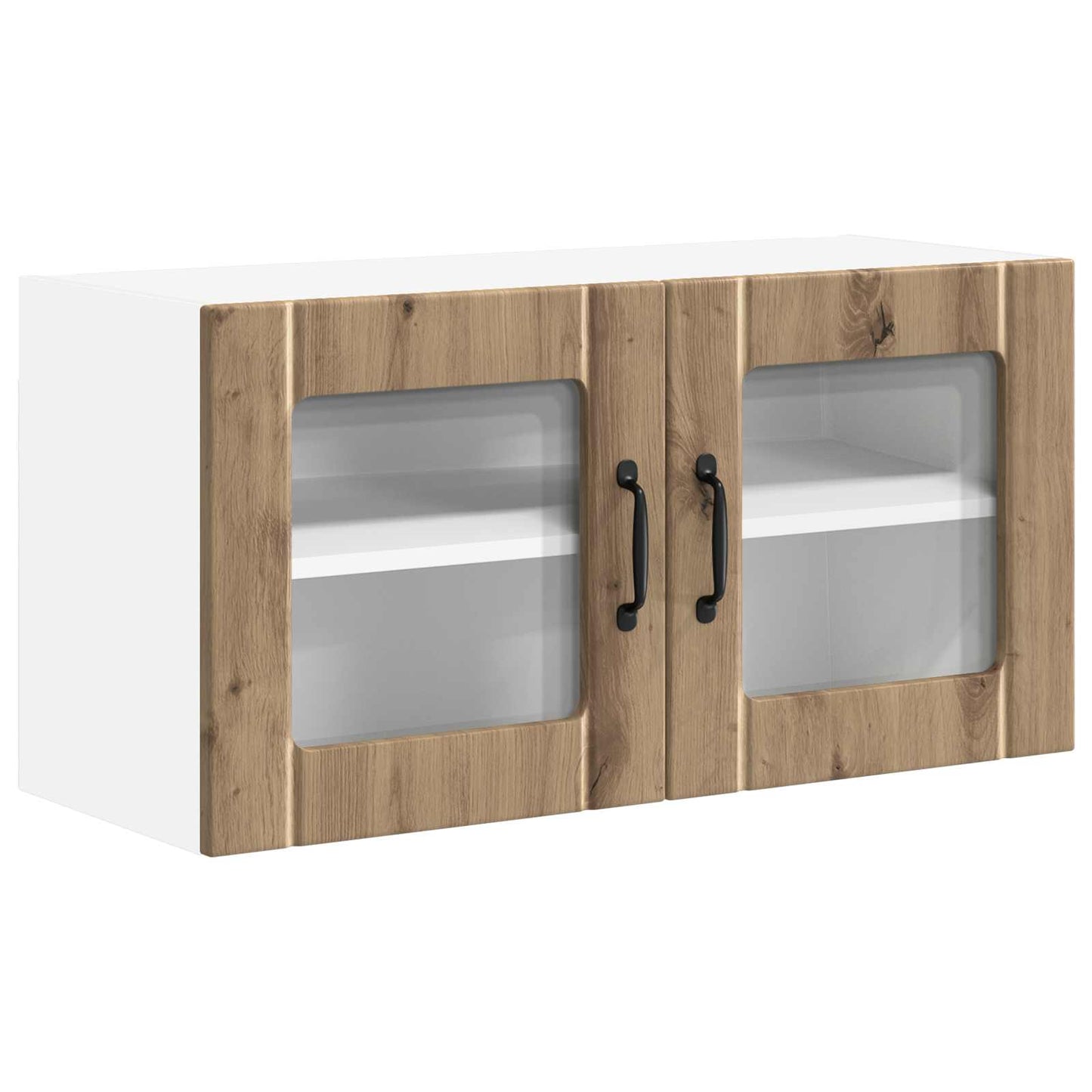 vidaXL Wall Glass Cabinet LUCCA Artisan Oak 80 x 31 x 40 cm