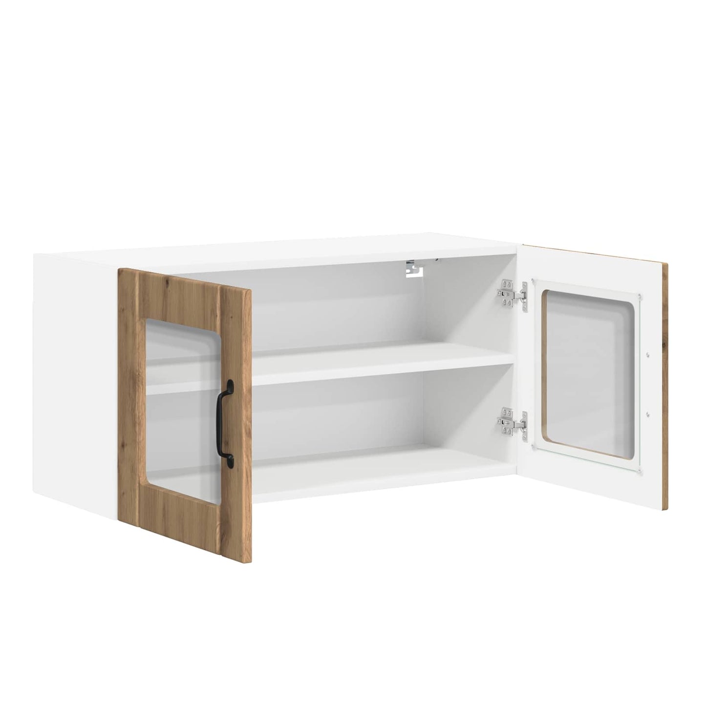 vidaXL Wall Glass Cabinet LUCCA Artisan Oak 80 x 31 x 40 cm