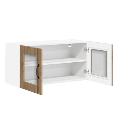 vidaXL Wall Glass Cabinet LUCCA Artisan Oak 80 x 31 x 40 cm