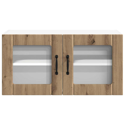 vidaXL Wall Glass Cabinet LUCCA Artisan Oak 80 x 31 x 40 cm