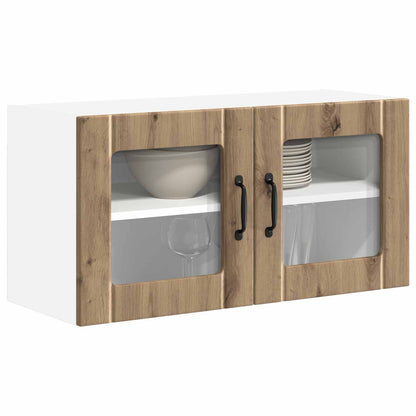 vidaXL Wall Glass Cabinet LUCCA Artisan Oak 80 x 31 x 40 cm