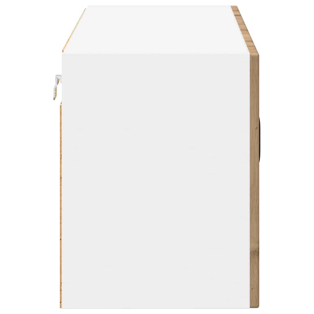 vidaXL Wall Glass Cabinet LUCCA Artisan Oak 80 x 31 x 40 cm