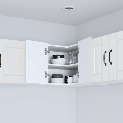 vidaXL Wall Corner Cabinet LUCCA White 57 x 57 x 40 cm Engineered Wood