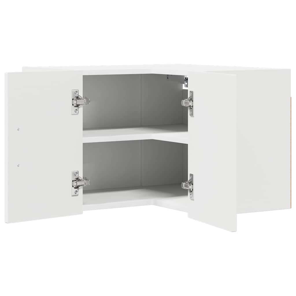 vidaXL Wall Corner Cabinet LUCCA White 57 x 57 x 40 cm Engineered Wood