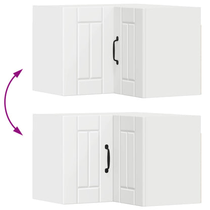vidaXL Wall Corner Cabinet LUCCA White 57 x 57 x 40 cm Engineered Wood