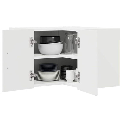 vidaXL Wall Corner Cabinet LUCCA White 57 x 57 x 40 cm Engineered Wood