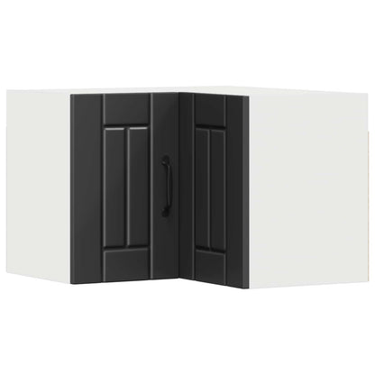 vidaXL Wall Corner Cabinet LUCCA Black 57 x 57 x 40 cm Engineered Wood