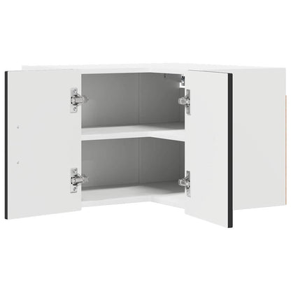 vidaXL Wall Corner Cabinet LUCCA Black 57 x 57 x 40 cm Engineered Wood