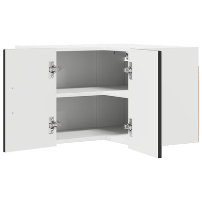 vidaXL Wall Corner Cabinet LUCCA Black 57 x 57 x 40 cm Engineered Wood