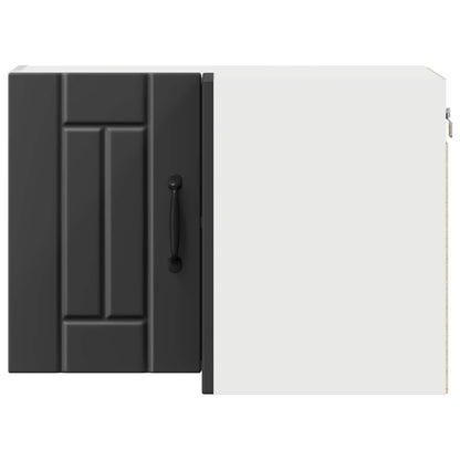 vidaXL Wall Corner Cabinet LUCCA Black 57 x 57 x 40 cm Engineered Wood