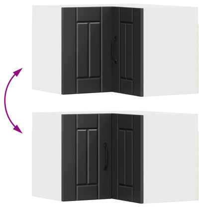 vidaXL Wall Corner Cabinet LUCCA Black 57 x 57 x 40 cm Engineered Wood