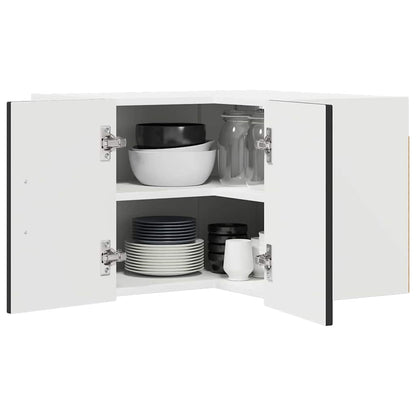vidaXL Wall Corner Cabinet LUCCA Black 57 x 57 x 40 cm Engineered Wood