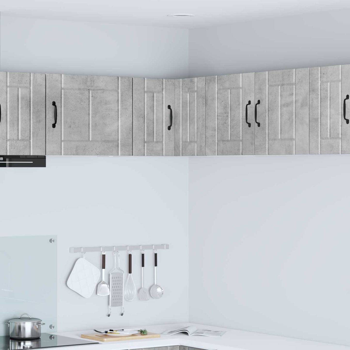 vidaXL Wall Corner Cabinet LUCCA Concrete Grey 57 x 57 x 40 cm