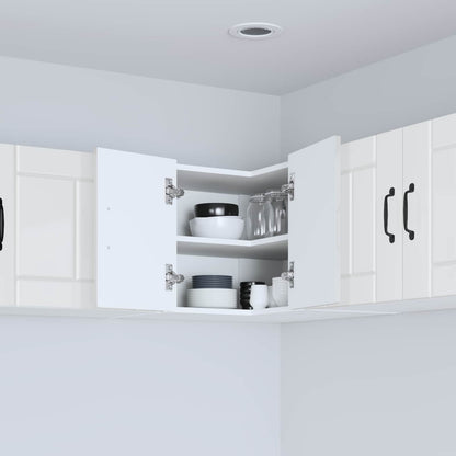 vidaXL Wall Corner Cabinet LUCCA High Gloss White 57 x 57 x 40 cm