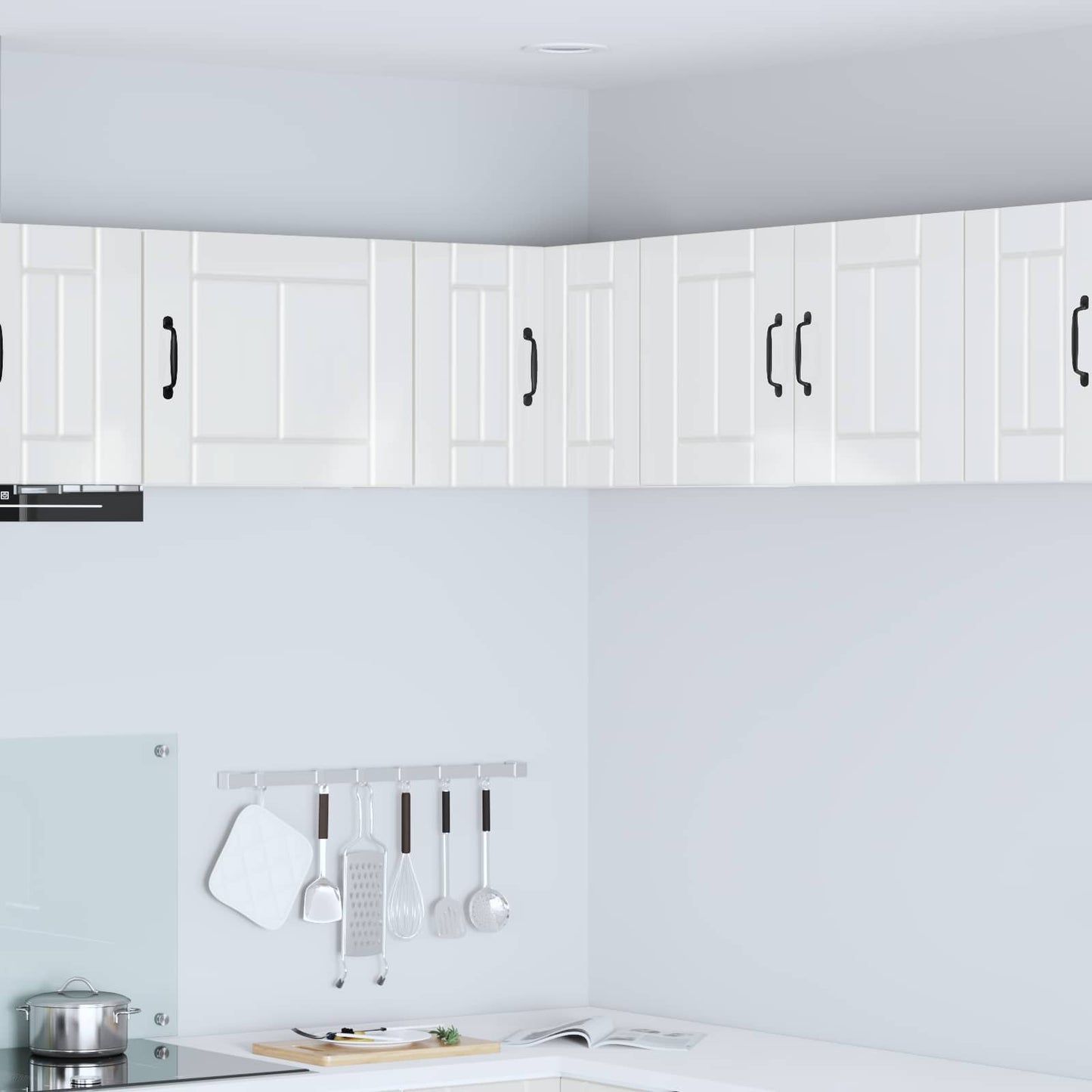 vidaXL Wall Corner Cabinet LUCCA High Gloss White 57 x 57 x 40 cm