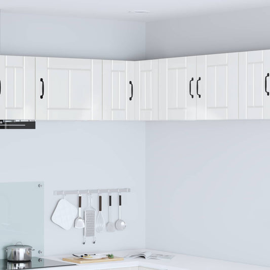vidaXL Wall Corner Cabinet LUCCA High Gloss White 57 x 57 x 40 cm