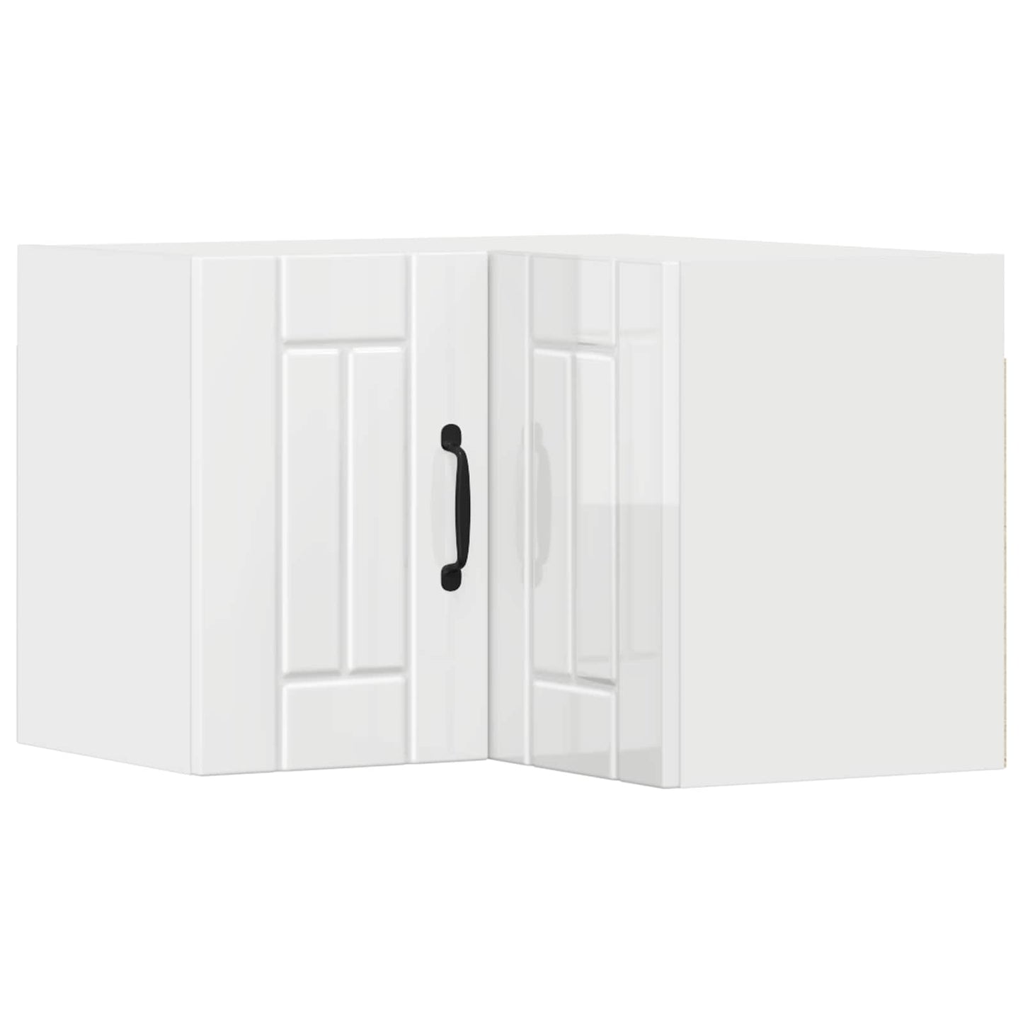 vidaXL Wall Corner Cabinet LUCCA High Gloss White 57 x 57 x 40 cm