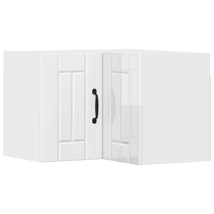 vidaXL Wall Corner Cabinet LUCCA High Gloss White 57 x 57 x 40 cm