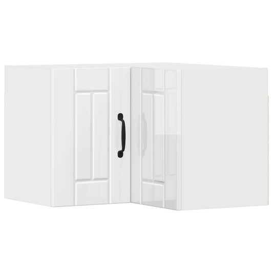 vidaXL Wall Corner Cabinet LUCCA High Gloss White 57 x 57 x 40 cm