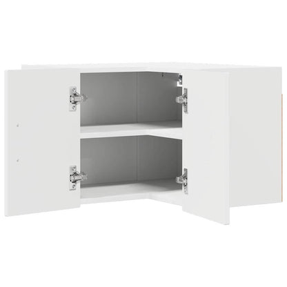 vidaXL Wall Corner Cabinet LUCCA High Gloss White 57 x 57 x 40 cm