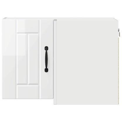 vidaXL Wall Corner Cabinet LUCCA High Gloss White 57 x 57 x 40 cm