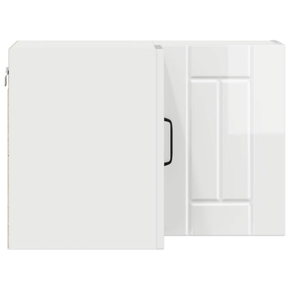 vidaXL Wall Corner Cabinet LUCCA High Gloss White 57 x 57 x 40 cm