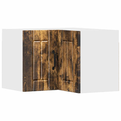 vidaXL Wall Corner Cabinet LUCCA Smoked Oak 57 x 57 x 40 cm