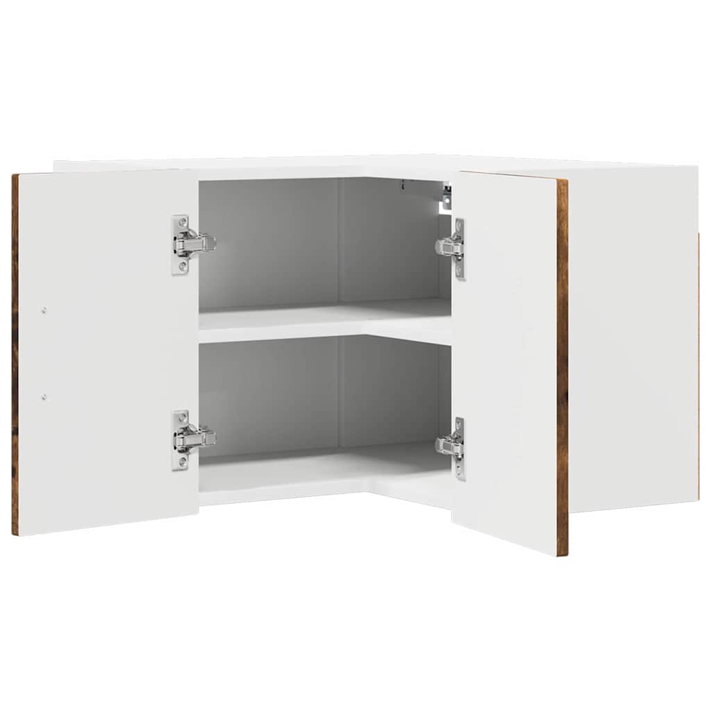 vidaXL Wall Corner Cabinet LUCCA Smoked Oak 57 x 57 x 40 cm