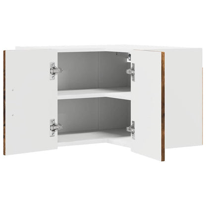 vidaXL Wall Corner Cabinet LUCCA Smoked Oak 57 x 57 x 40 cm