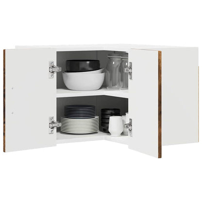 vidaXL Wall Corner Cabinet LUCCA Smoked Oak 57 x 57 x 40 cm
