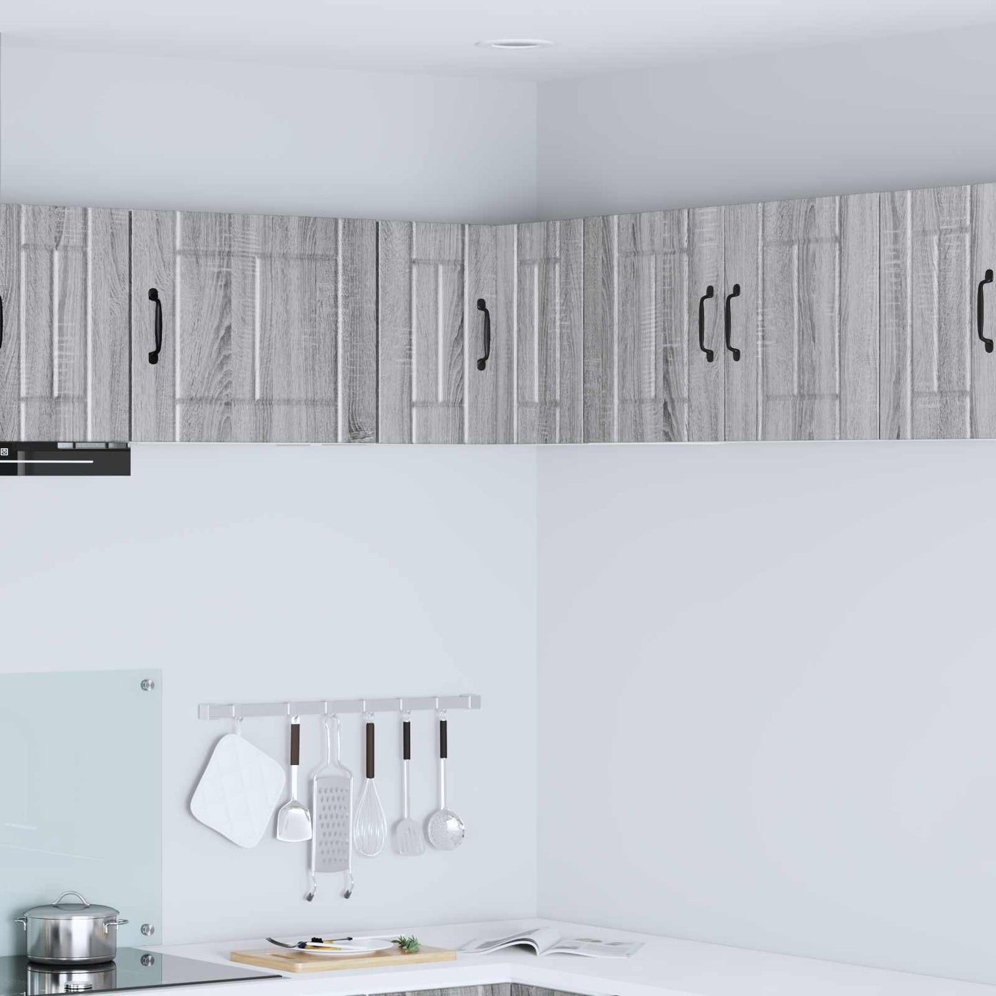 vidaXL Wall Corner Cabinet LUCCA Grey Sonoma 57 x 57 x 40 cm