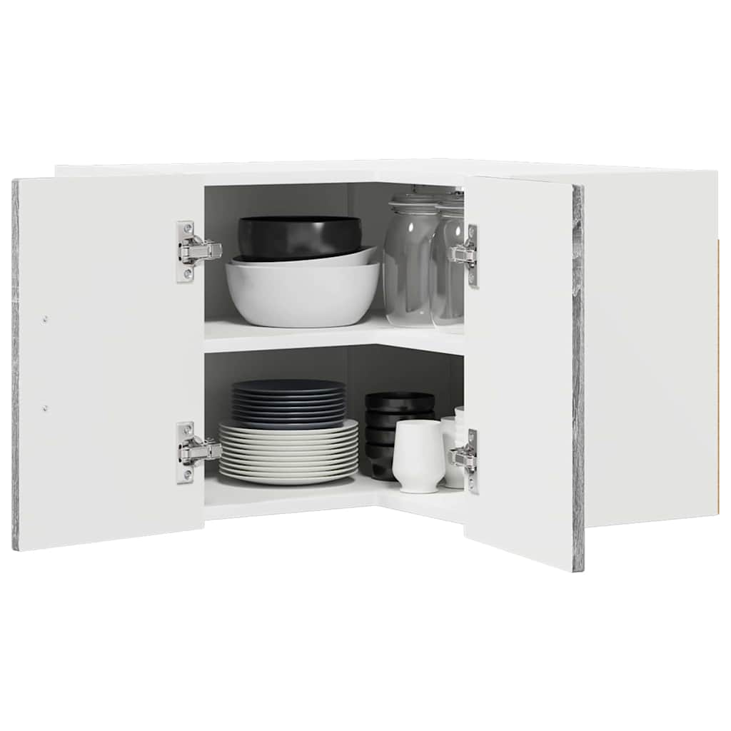 vidaXL Wall Corner Cabinet LUCCA Grey Sonoma 57 x 57 x 40 cm