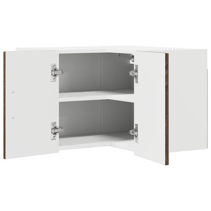 vidaXL Wall Corner Cabinet LUCCA Brown Oak 57 x 57 x 40 cm