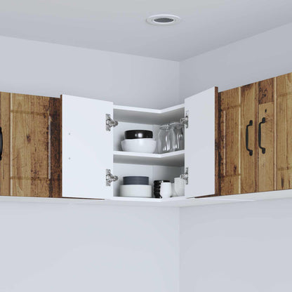 vidaXL Wall Corner Cabinet LUCCA Old Wood 57 x 57 x 40 cm