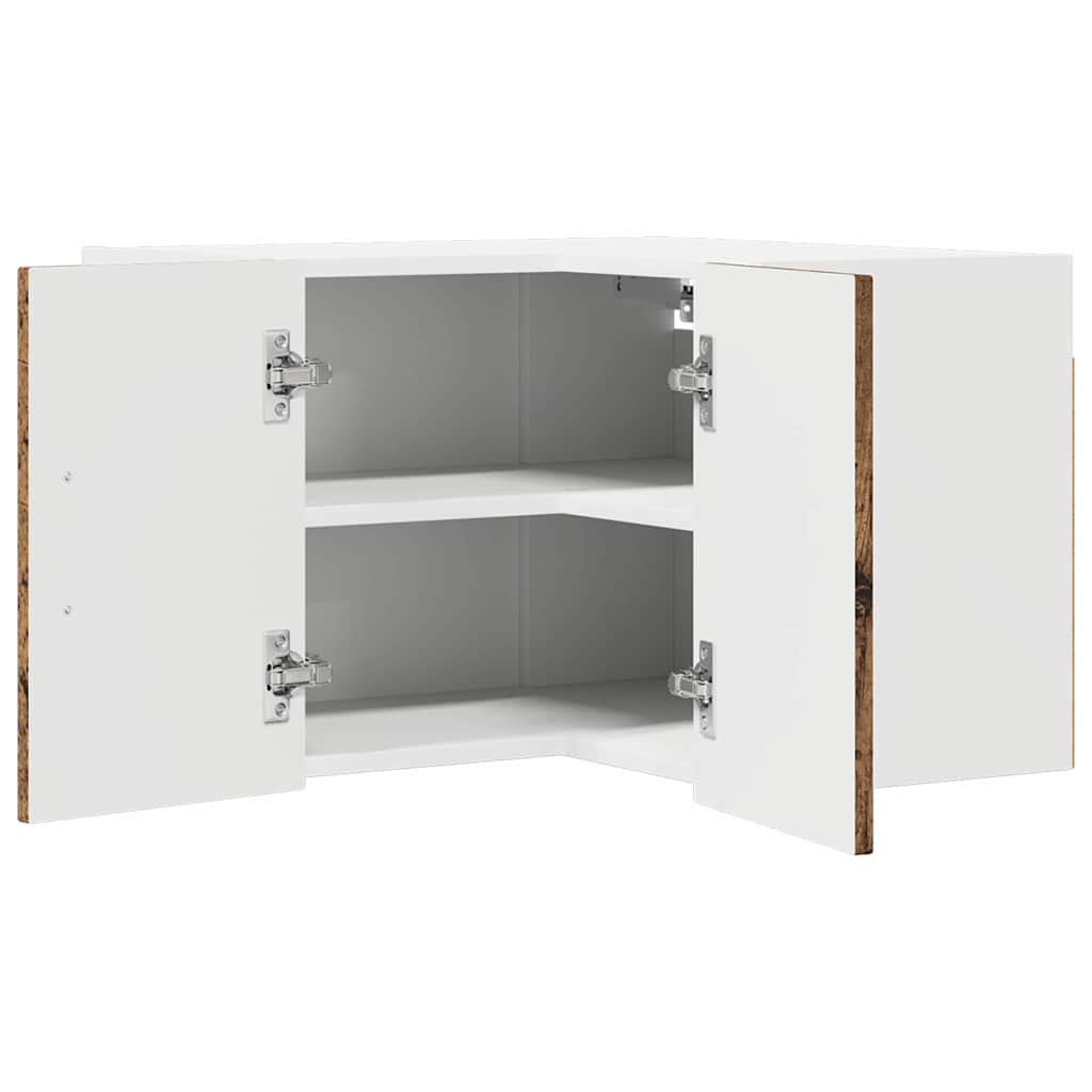 vidaXL Wall Corner Cabinet LUCCA Old Wood 57 x 57 x 40 cm